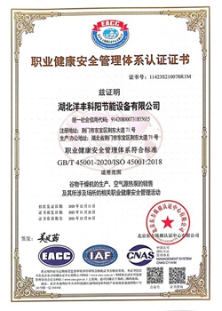 職業(yè)健康安全管理體系認(rèn)證證書(shū)